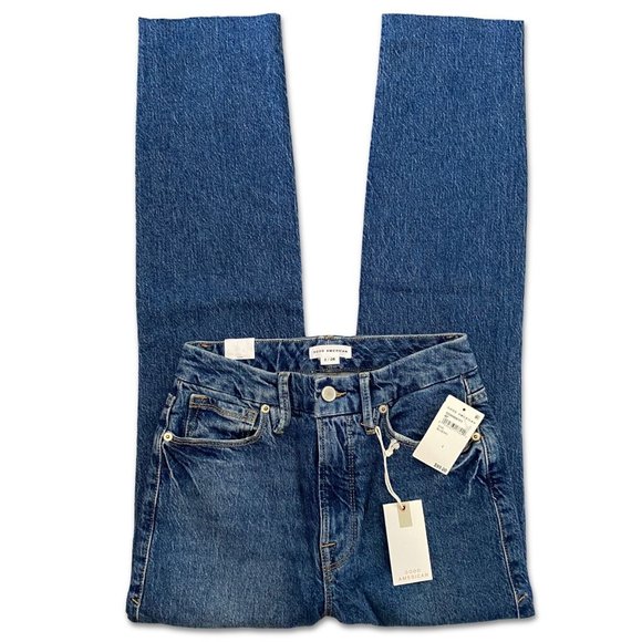 GOOD AMERICAN Classic High Waist Raw Ankle Jeans Size 2 NWT - Picture 5 of 9
